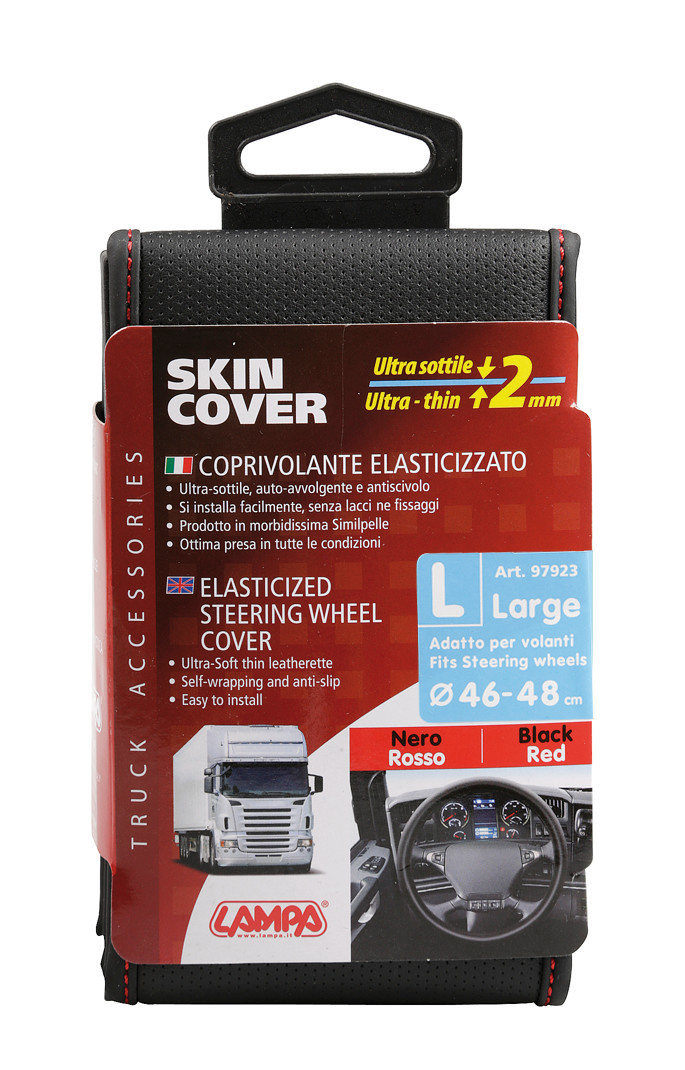 Skin-Cover, coprivolante elasticizzato in Skeentex - Nero/Rosso - L - Ø 46/48 cm - immagine 3
