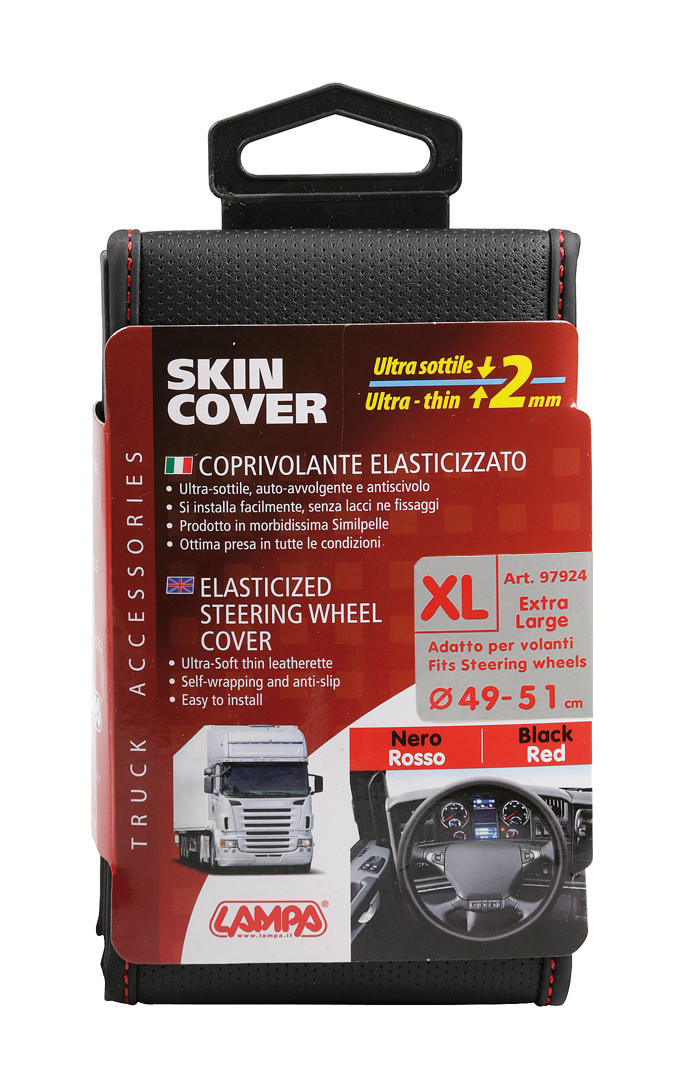 Skin-Cover, coprivolante elasticizzato in Skeentex - Nero/Rosso - XL - Ø 49/51 cm - immagine 3