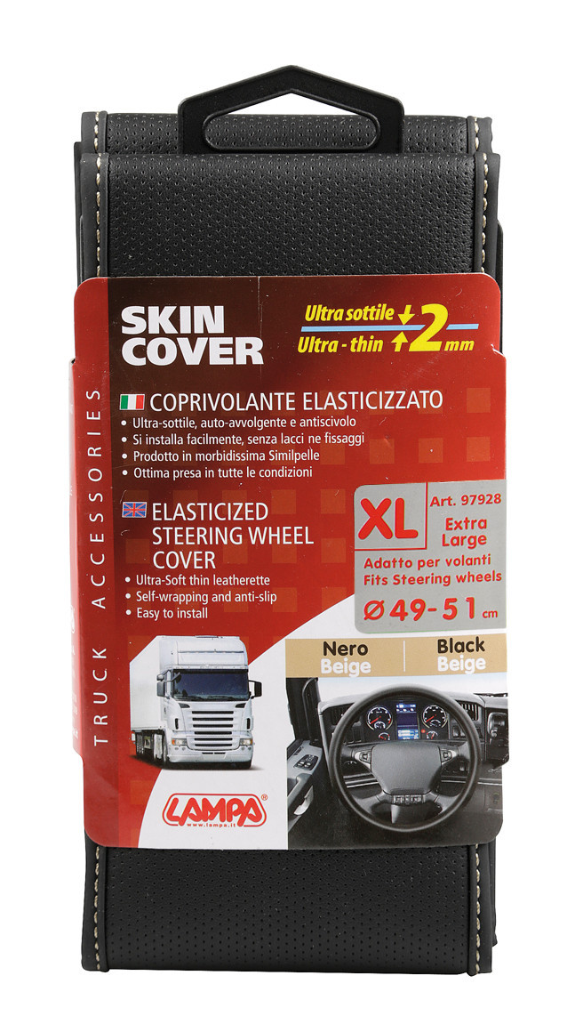 Skin-Cover, coprivolante elasticizzato in Skeentex - Nero/Beige - XL - Ø 49/51 cm - immagine 3