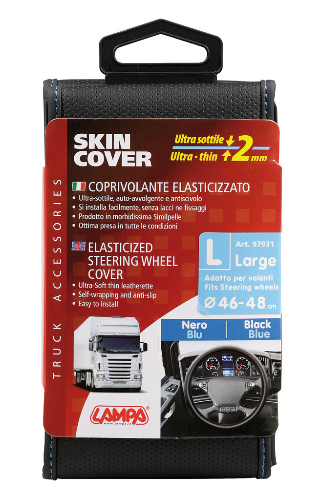 Skin-Cover, coprivolante elasticizzato in Skeentex - Nero/Blu - L - Ø 46/48 cm - immagine 3