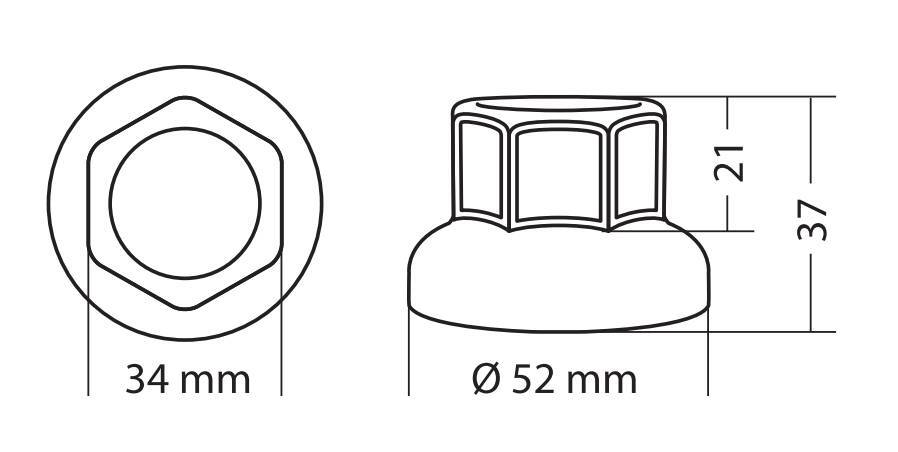 Boater, Set 10 copribulloni testa piatta in acciaio inox - Ø 33 mm - Cromo - immagine 4