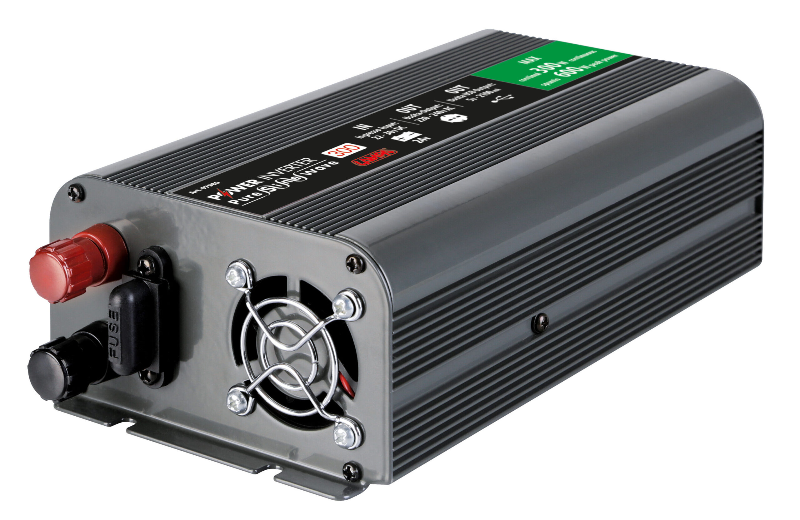 Power Inverter PSW300, trasformatore a onda sinusoidale pura 24V > 230V - immagine 2