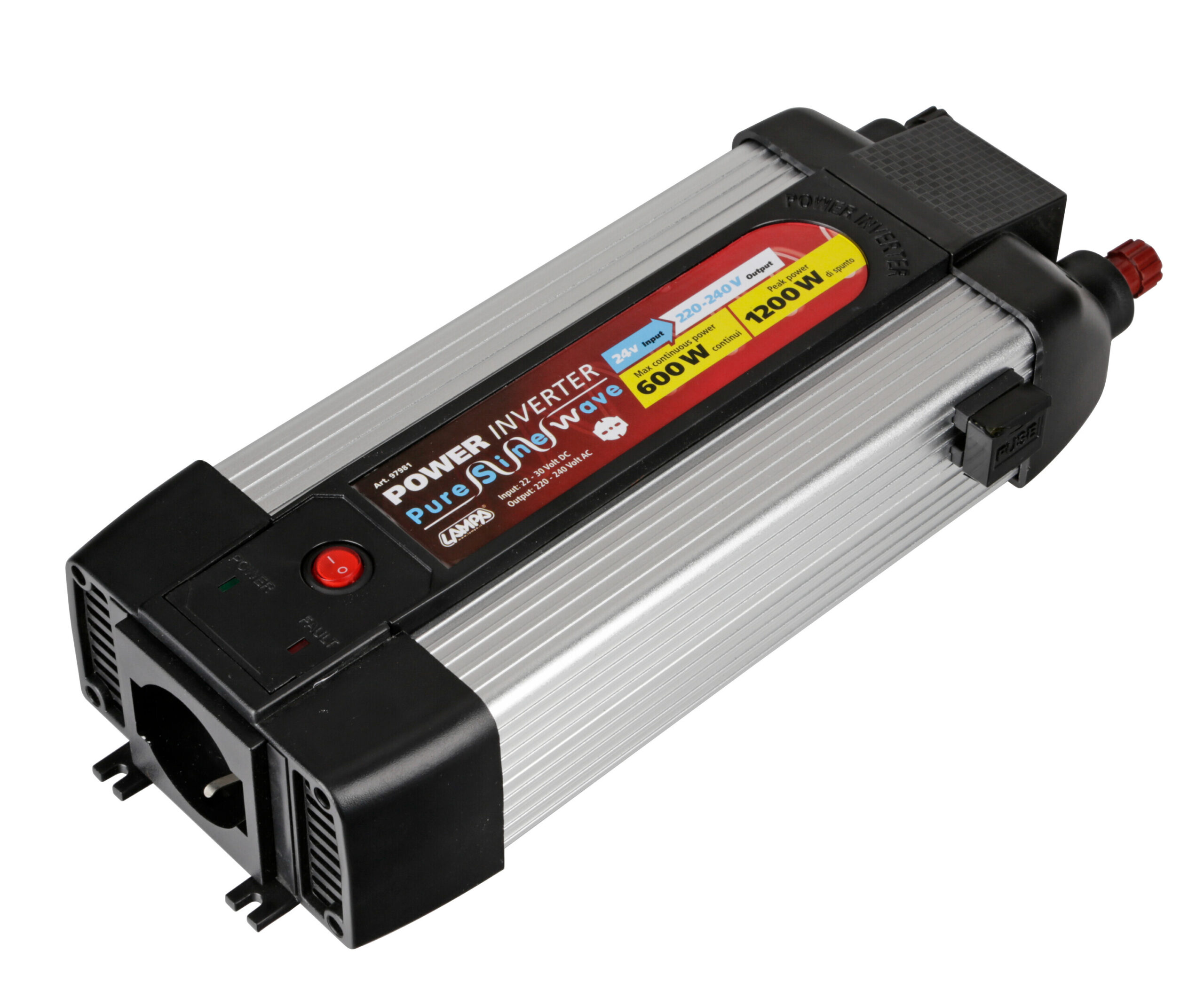 Power Inverter PSW600, trasformatore a onda sinusoidale pura 24V > 230V - immagine 4