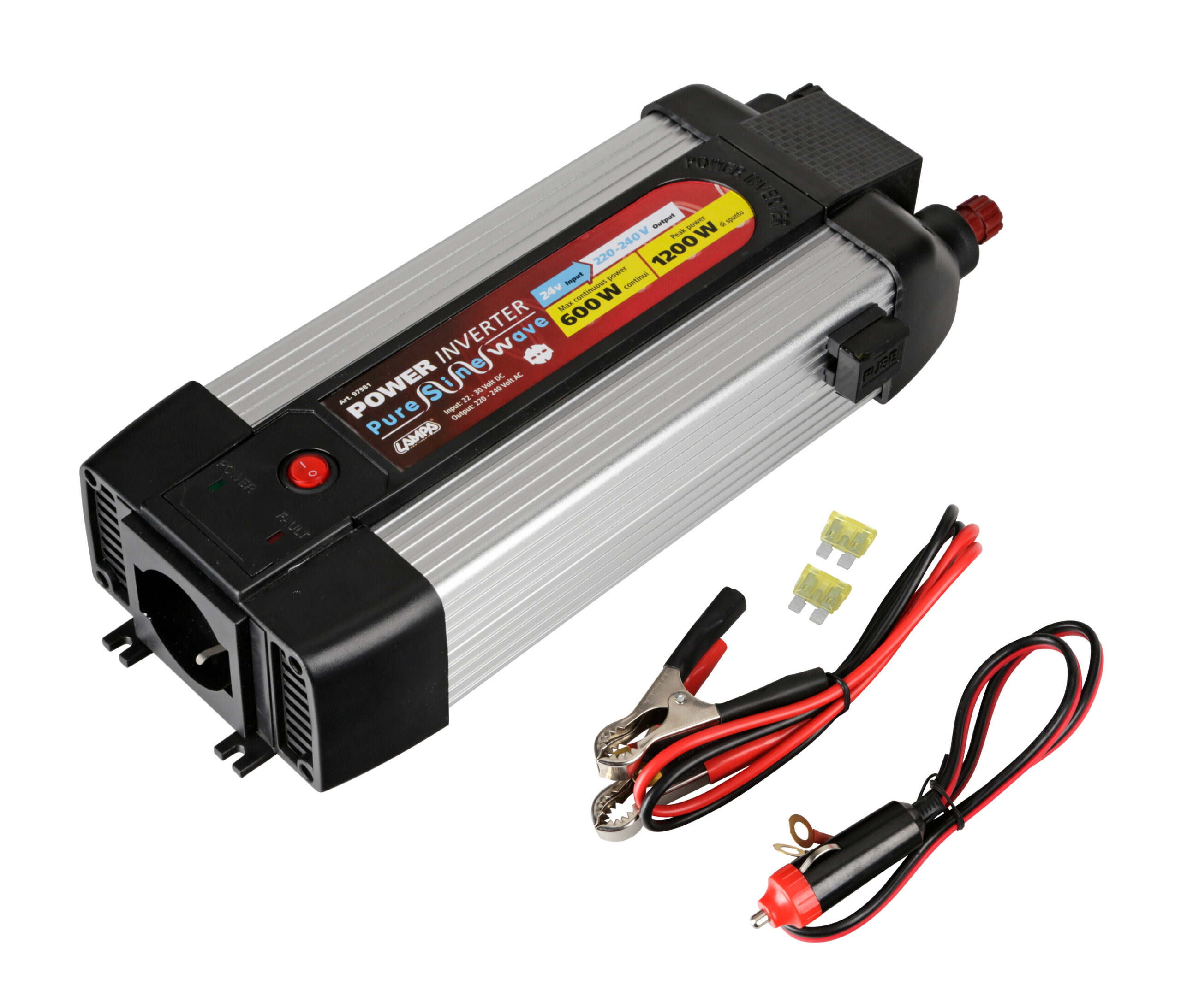 Power Inverter PSW600, trasformatore a onda sinusoidale pura 24V > 230V - immagine 6