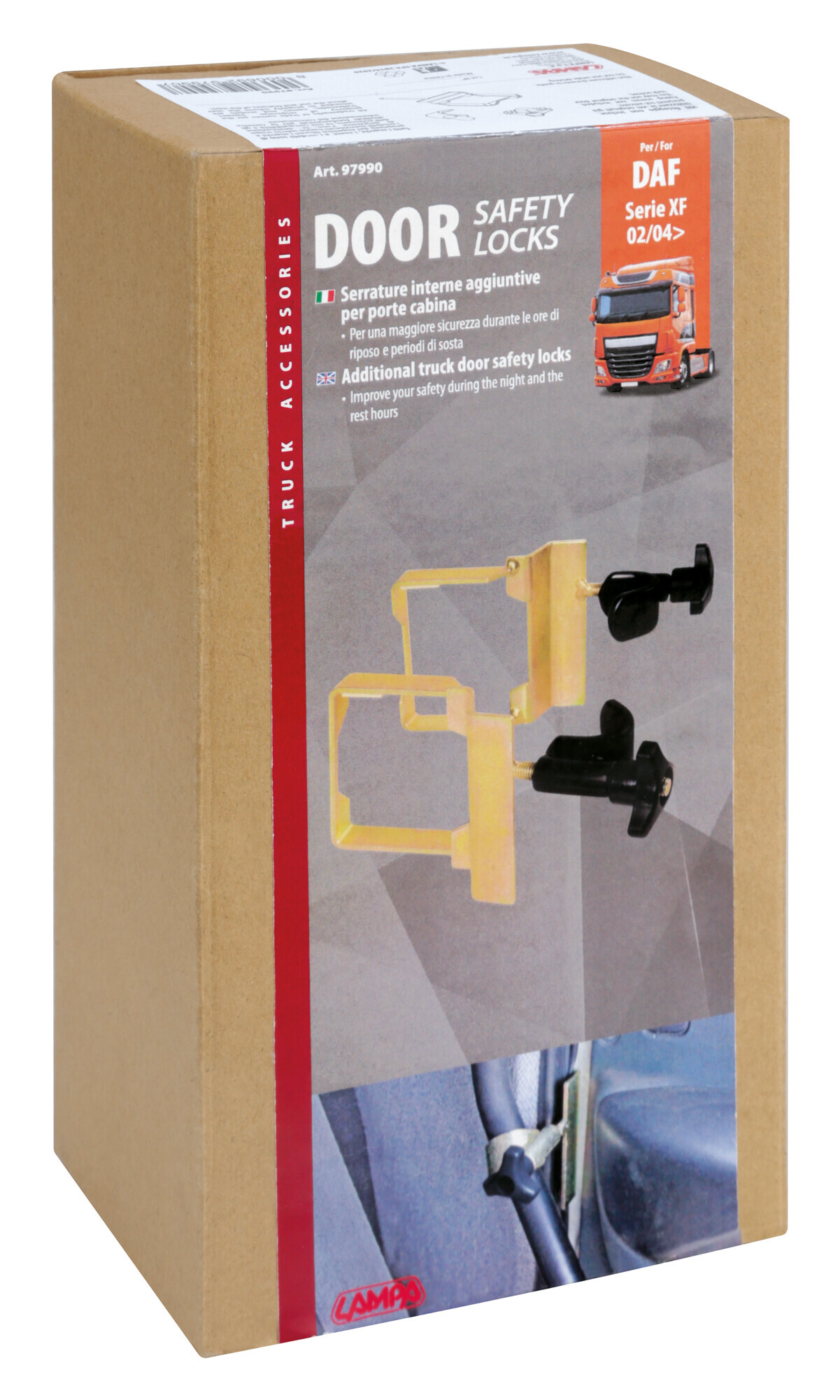Serrature interne aggiuntive per cabina camion - compatibile per Daf 95XF (01/97>09/03) - Daf XF 105 (02/04>12/14) - Daf XF 106 (10/12>05/21) - Daf XF 95 (11/01>12/07) - immagine 4