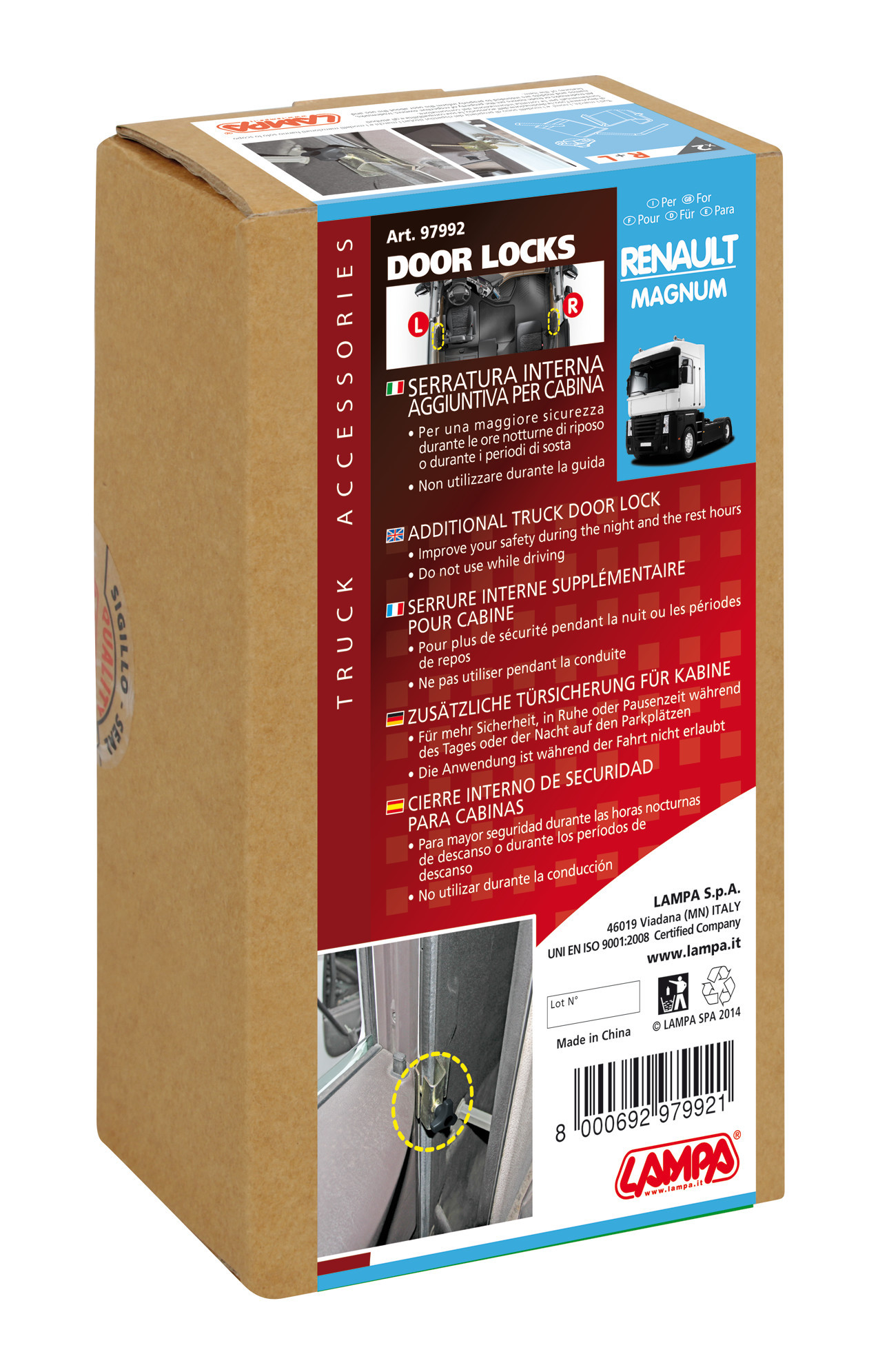 Serrature interne aggiuntive per cabina camion - compatibile per Renault AE Magnum (06/90>08/96) - Renault Magnum (09/96>06/13) - immagine 4
