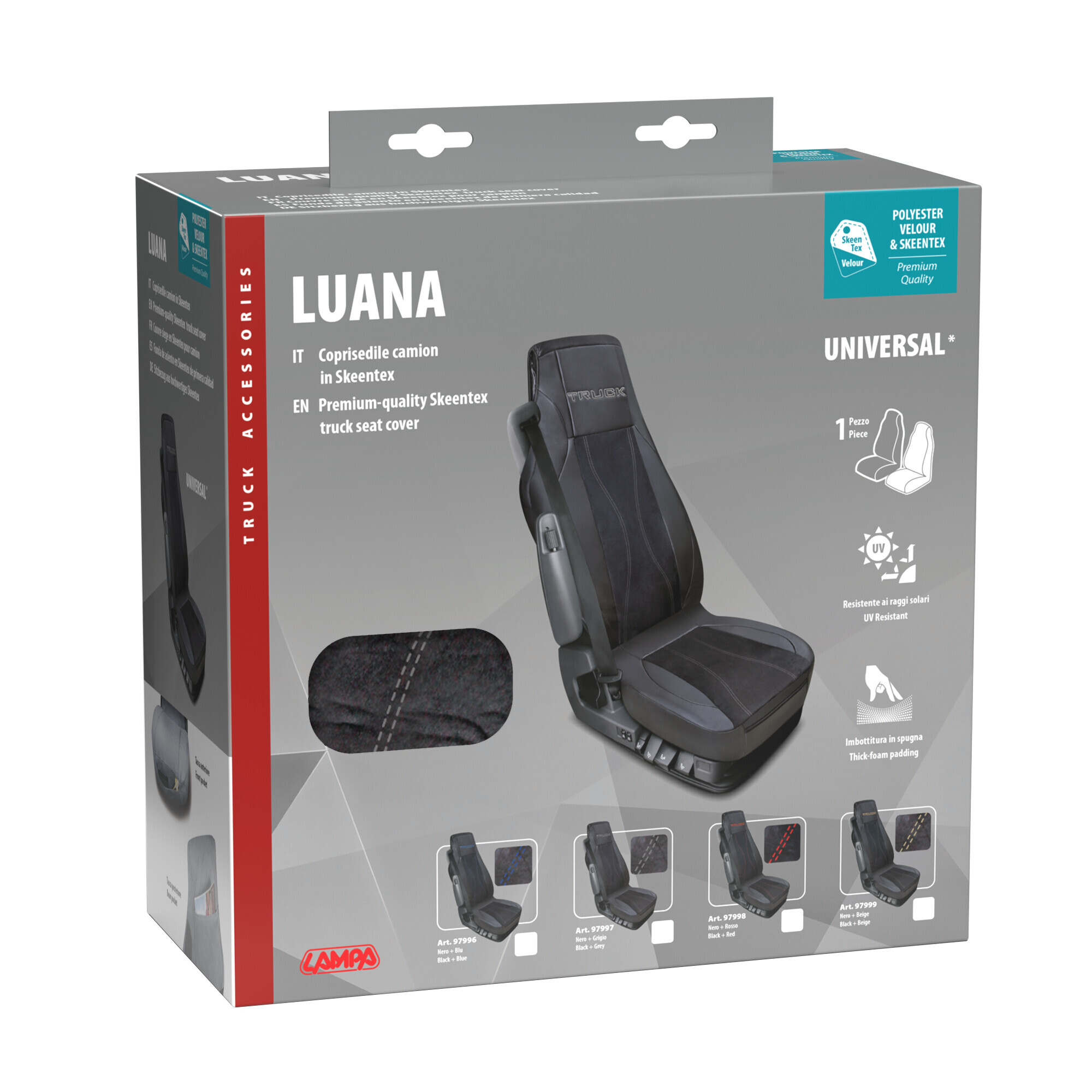 Luana, coprisedile in Skeentex per camion - Nero/Grigio - immagine 2