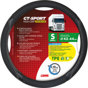 GT-Sport, coprivolante in Skeentex - S - Ø 42/44 cm - Nero/Argento