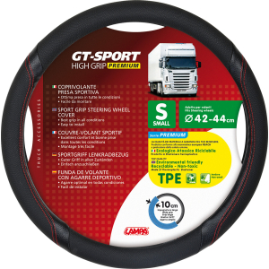 GT-Sport, coprivolante in Skeentex - S - Ø 42/44 cm - Nero/Rosso