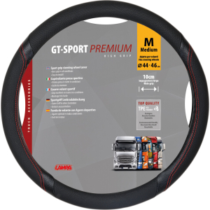 GT-Sport, coprivolante in Skeentex - M - Ø 44/46 cm - Nero/Rosso