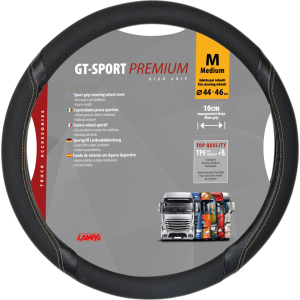 GT-Sport, coprivolante in Skeentex - M - Ø 44/46 cm - Nero/Beige