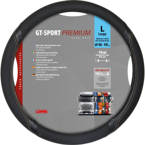GT-Sport, coprivolante in Skeentex - L - Ø 46/48 cm - Nero/Beige