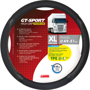 GT-Sport, coprivolante in Skeentex - XL - Ø 49/51 cm - Nero/Beige