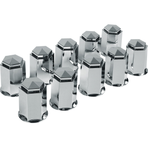 Set 10 copribulloni in ABS - Ø 32 mm - Cromo