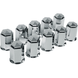 Set 10 copribulloni in ABS - Ø 33 mm - Cromo