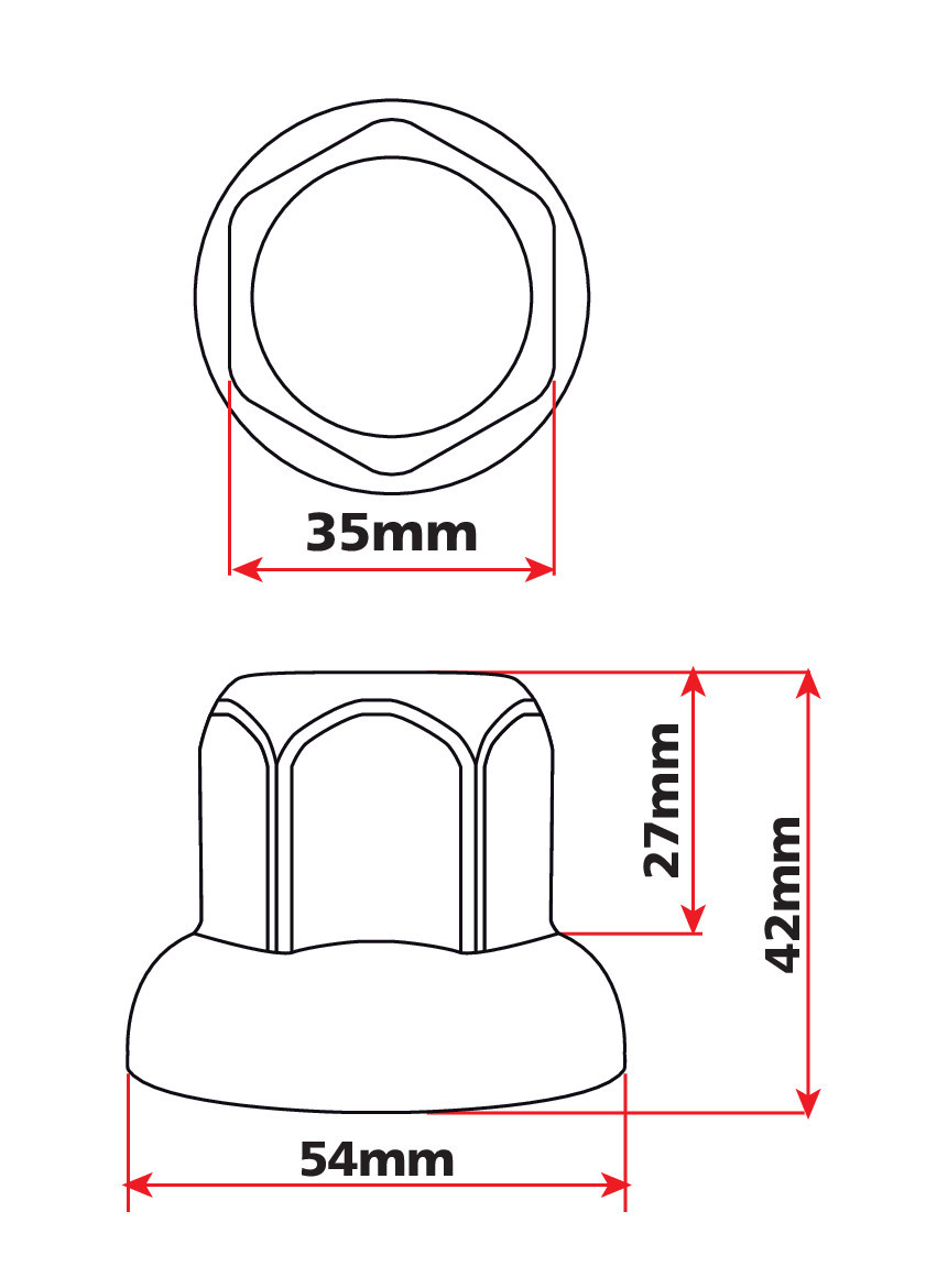 American, Set 10 copribulloni testa piatta in acciaio inox - Ø 33 mm - immagine 2