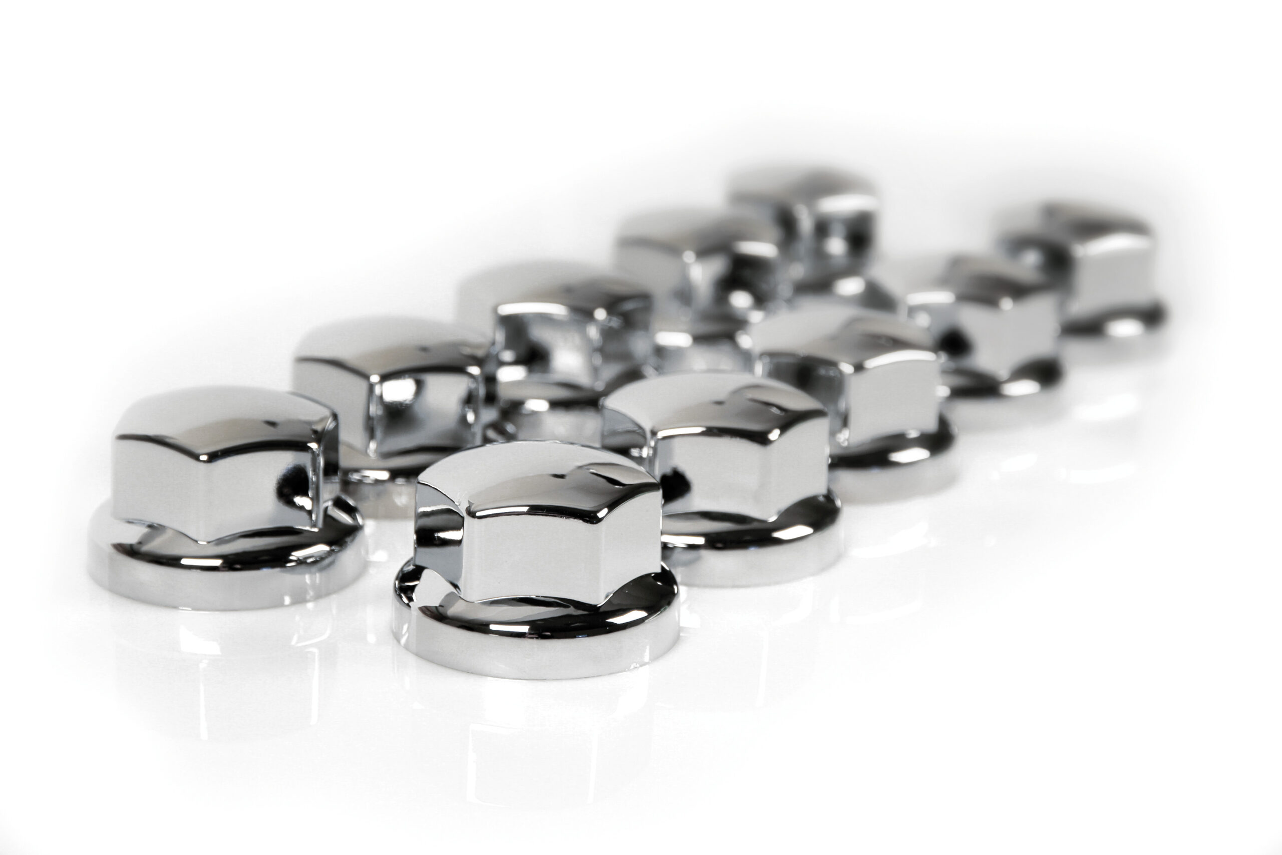 Set 10 copribulloni universali in ABS - Ø 32/33 mm - Cromo - immagine 2
