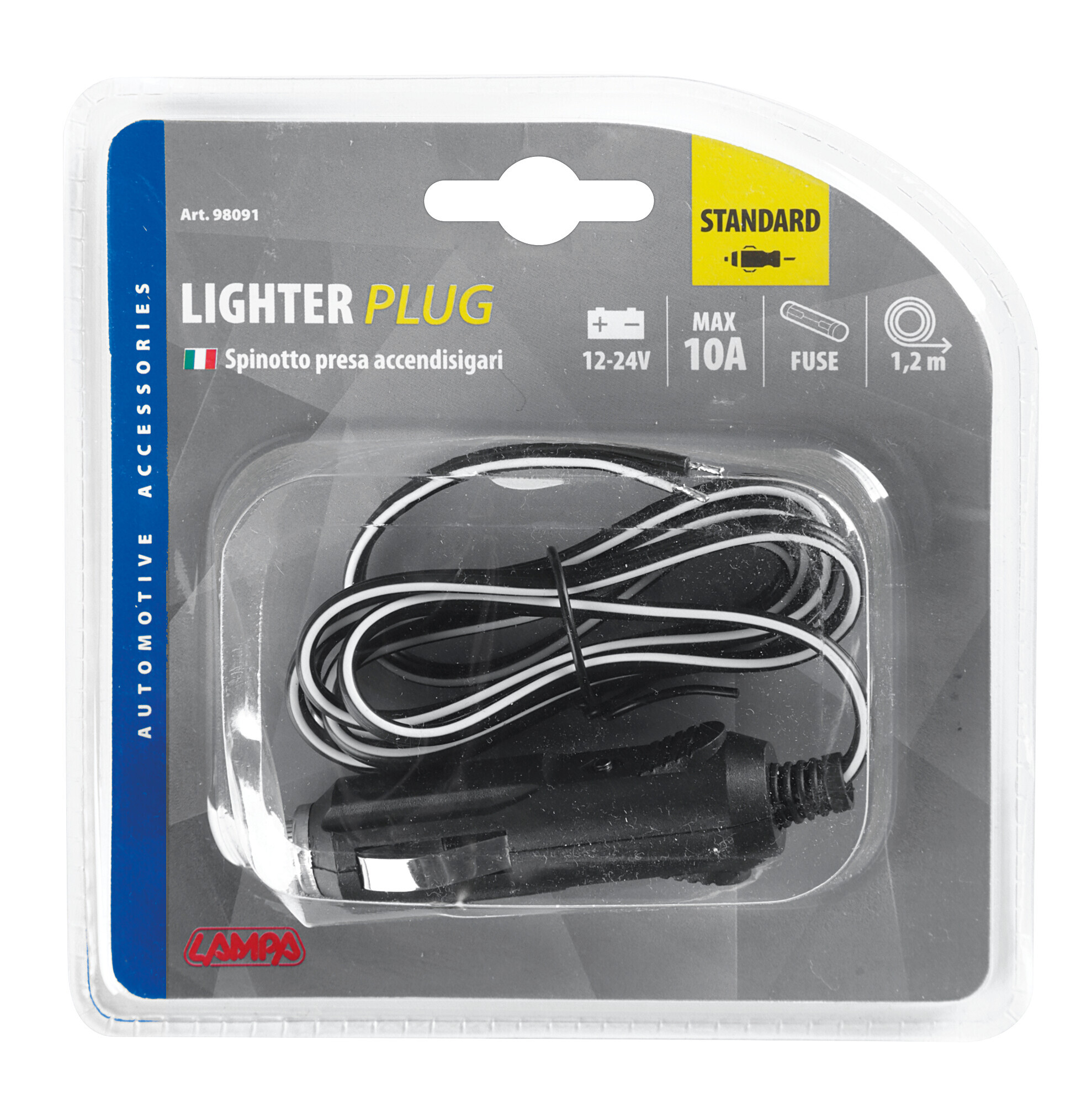 Spinotto standard per presa accendisigari con cavo - 12/24V - immagine 3