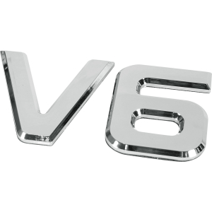 Emblemi motore 3D cromati - 92x165 mm - V6