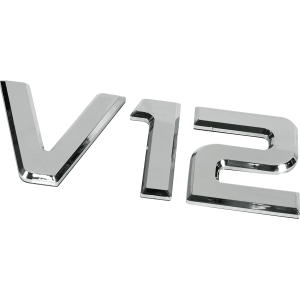 Emblemi motore 3D cromati - 92x210 mm - V12