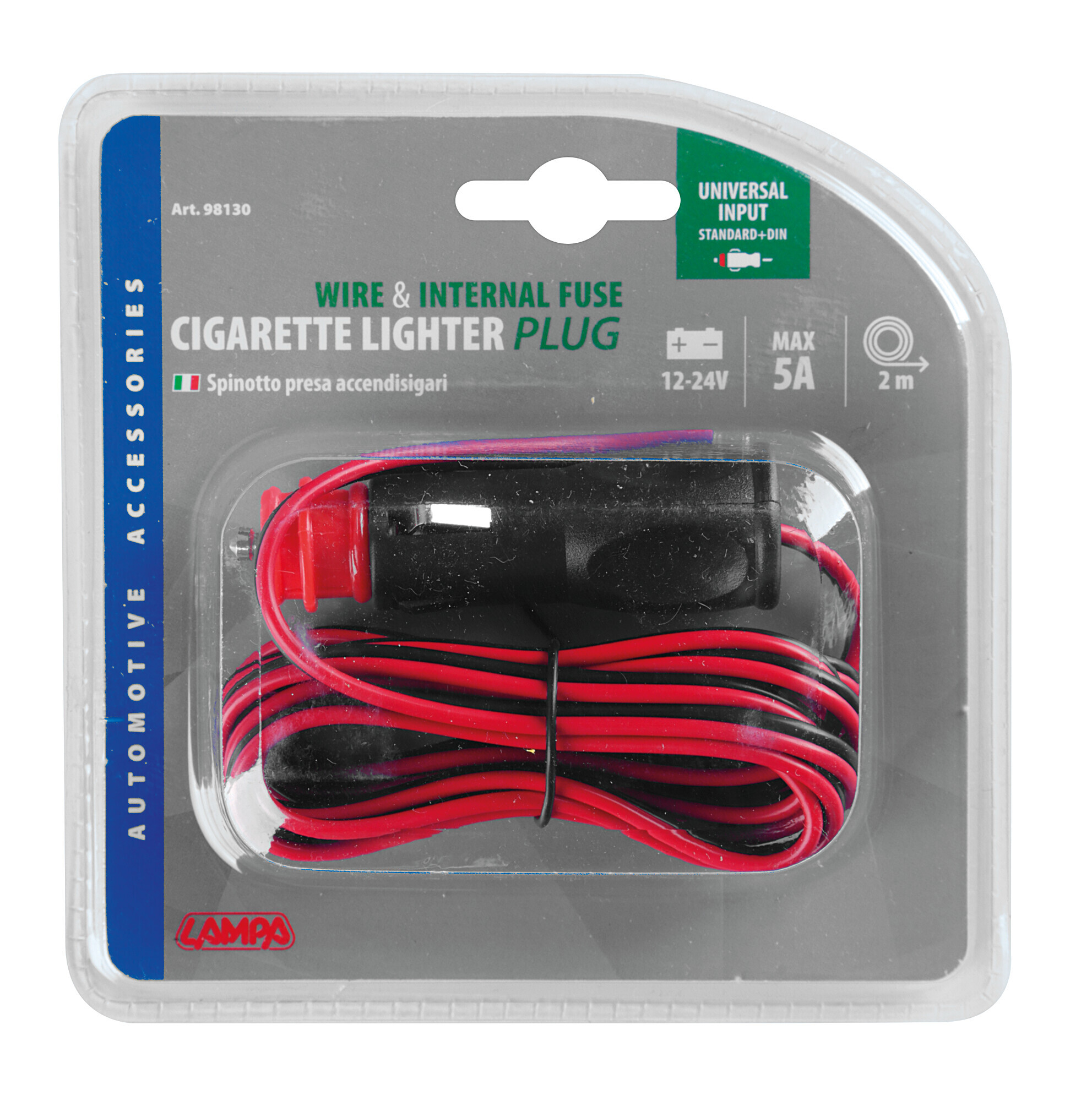 Spinotto universale per presa accendisigari con cavo 12/24V - immagine 2