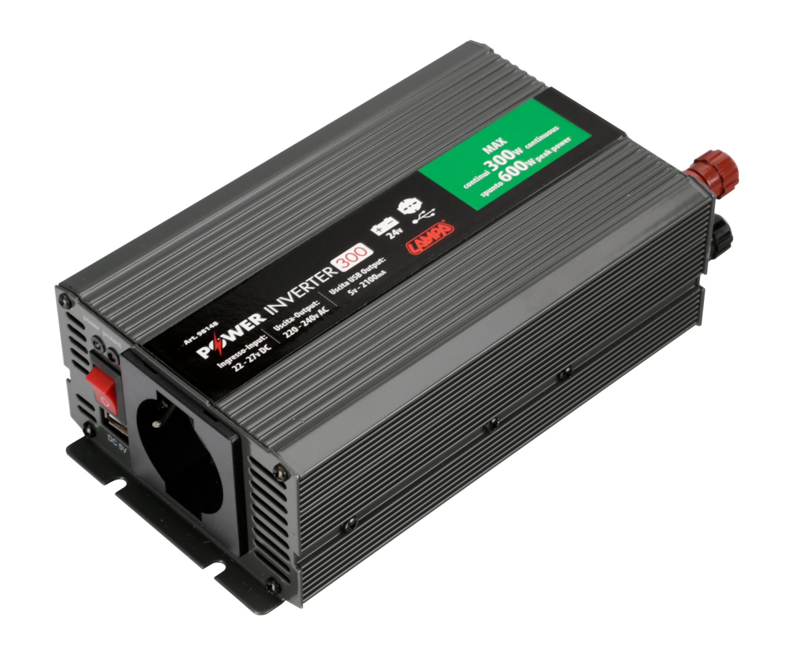 Power Inverter 300, trasformatore 24V > 220V - immagine 3