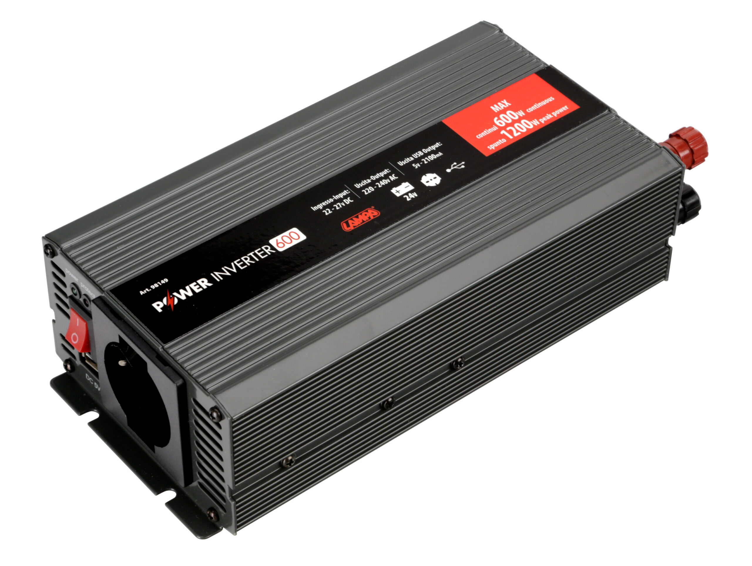 Power Inverter 600, trasformatore 24V > 220V - immagine 3