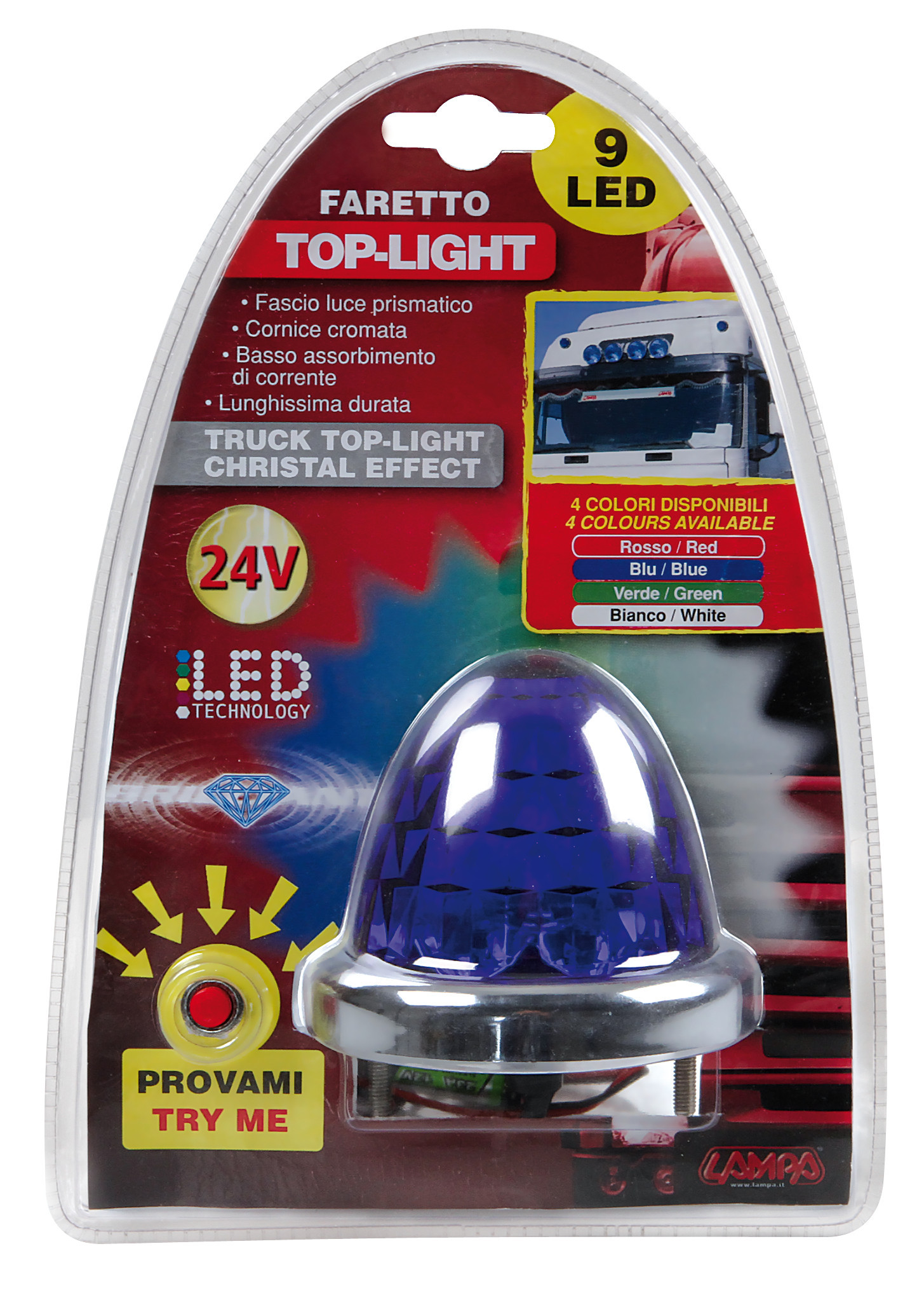 Top Light, faretto - 9 Led - 24V - Blu - immagine 3