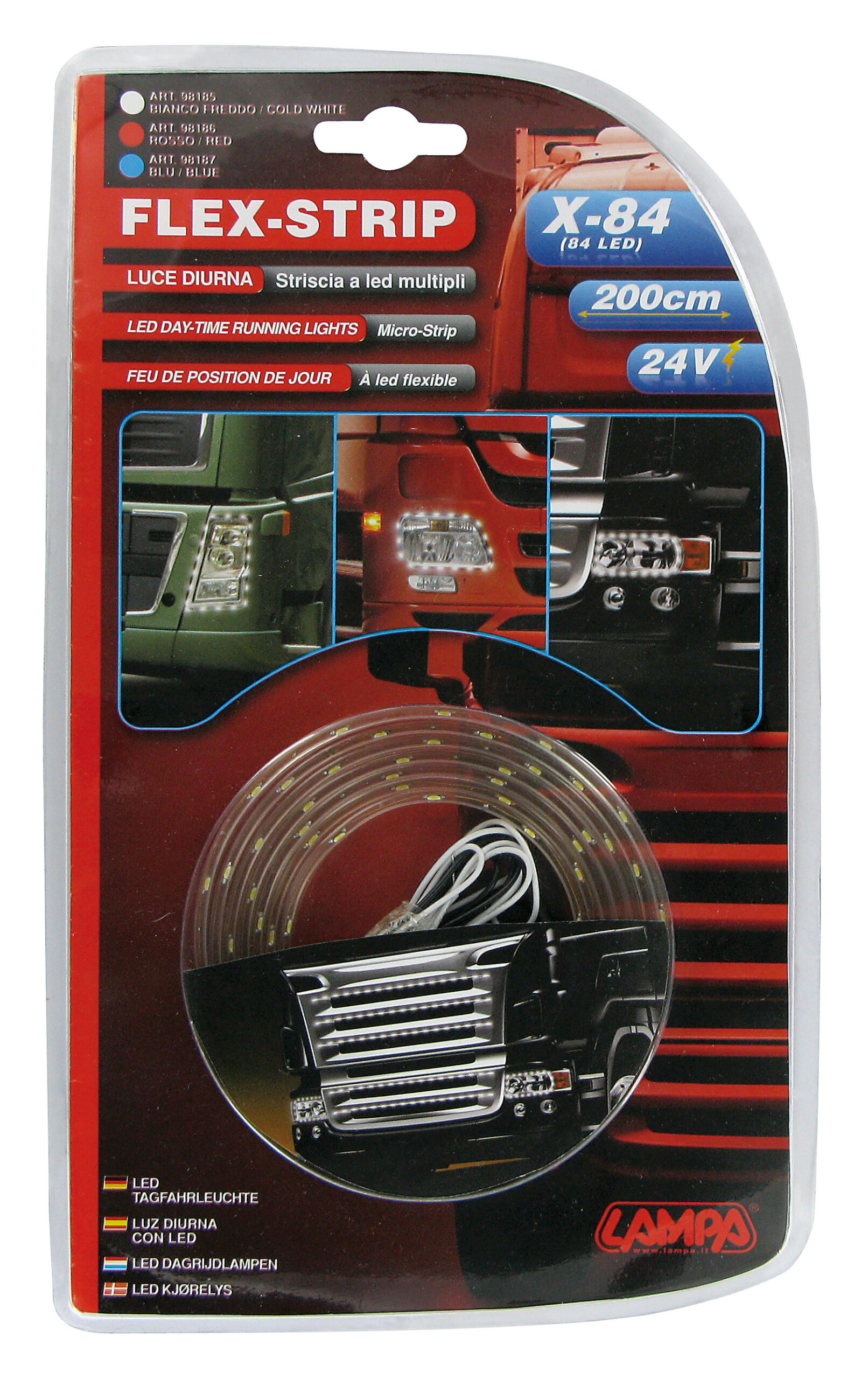 Flex Strip, 24V - 80 Led - 200 cm - Rosso - immagine 2