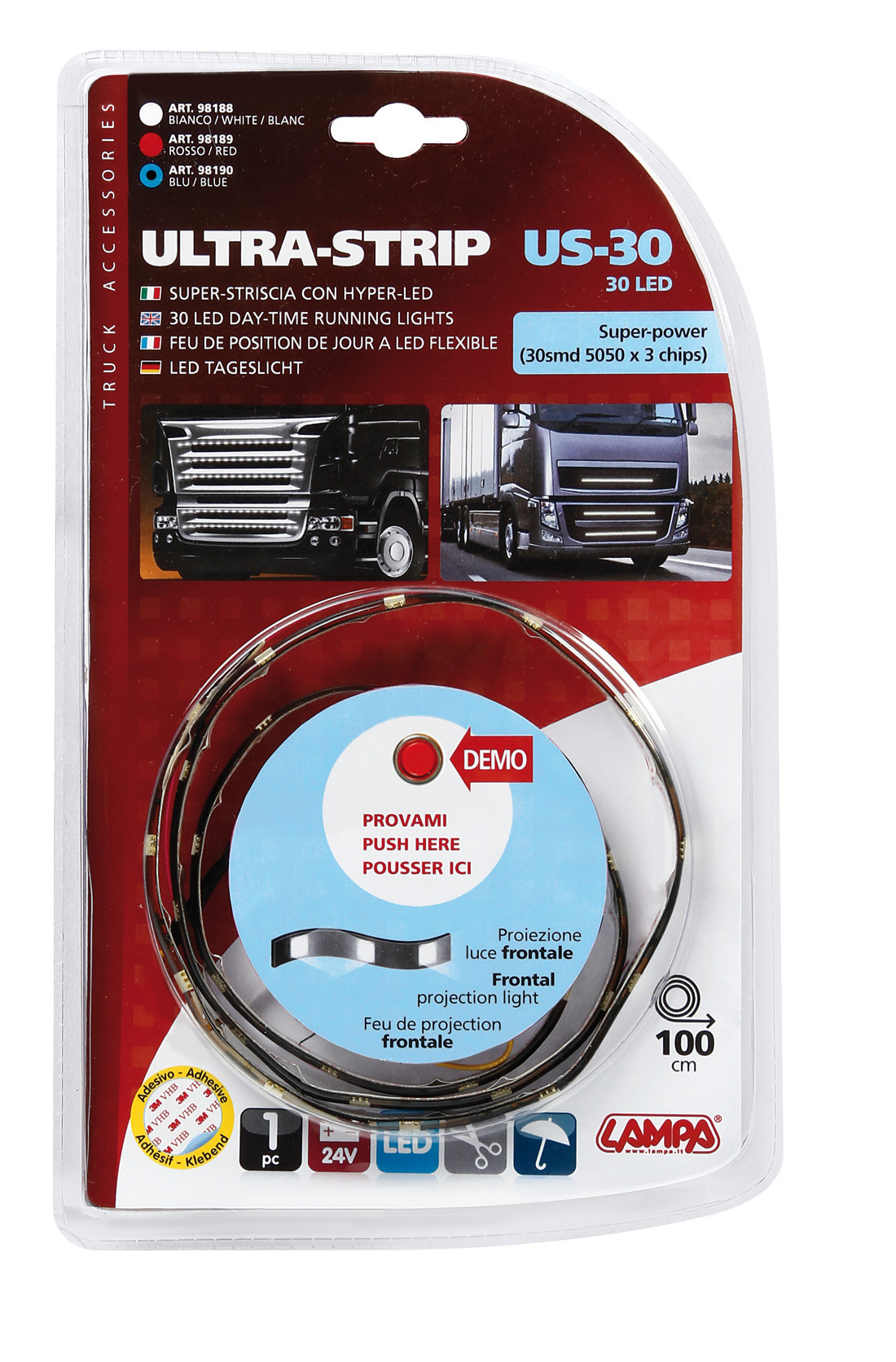 Ultra-Strip, 24V - 30 Led - 100 cm - Blu - immagine 2