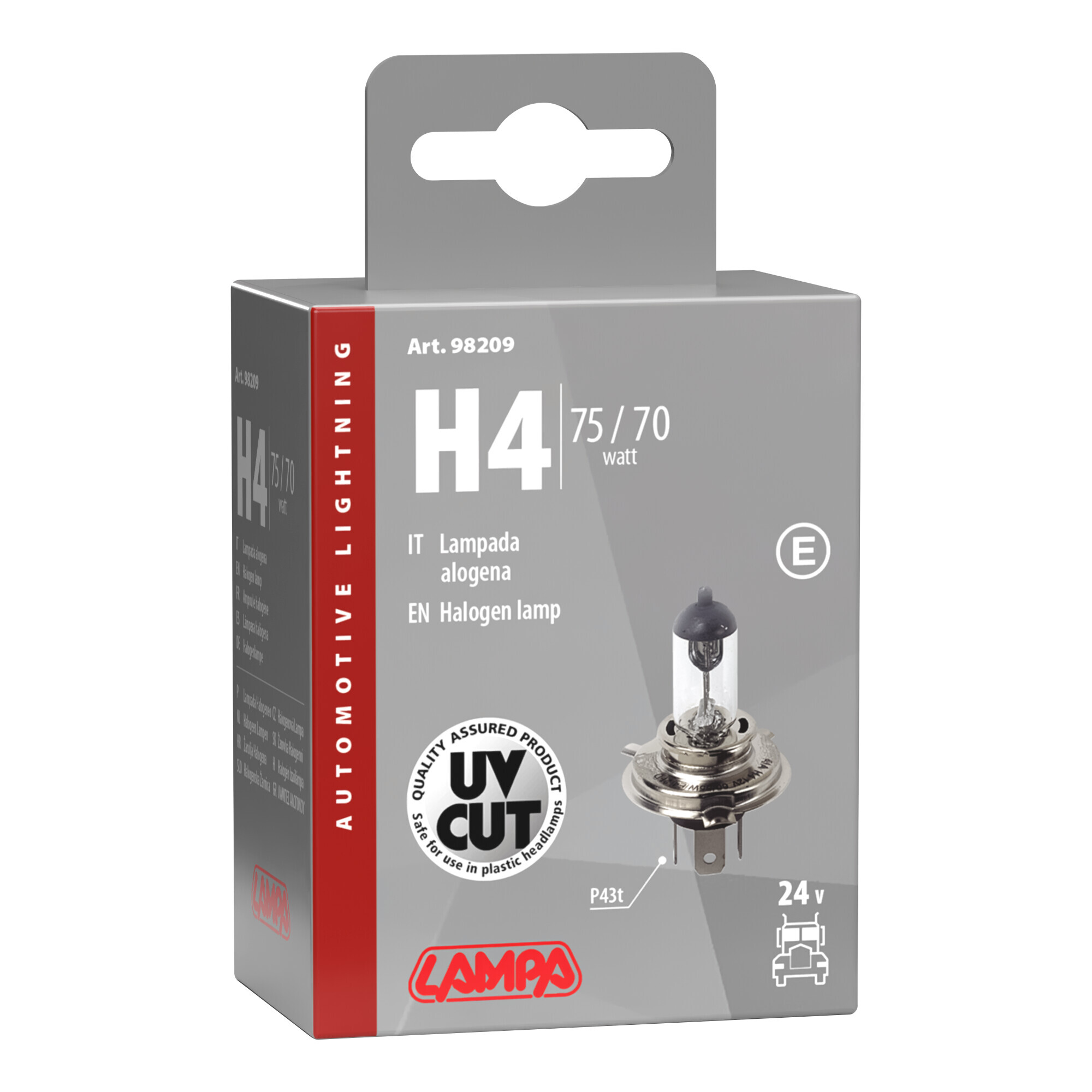 24V Lampada alogena - H4 - 75/70W - P43t - 1 pz - Scatola - immagine 4