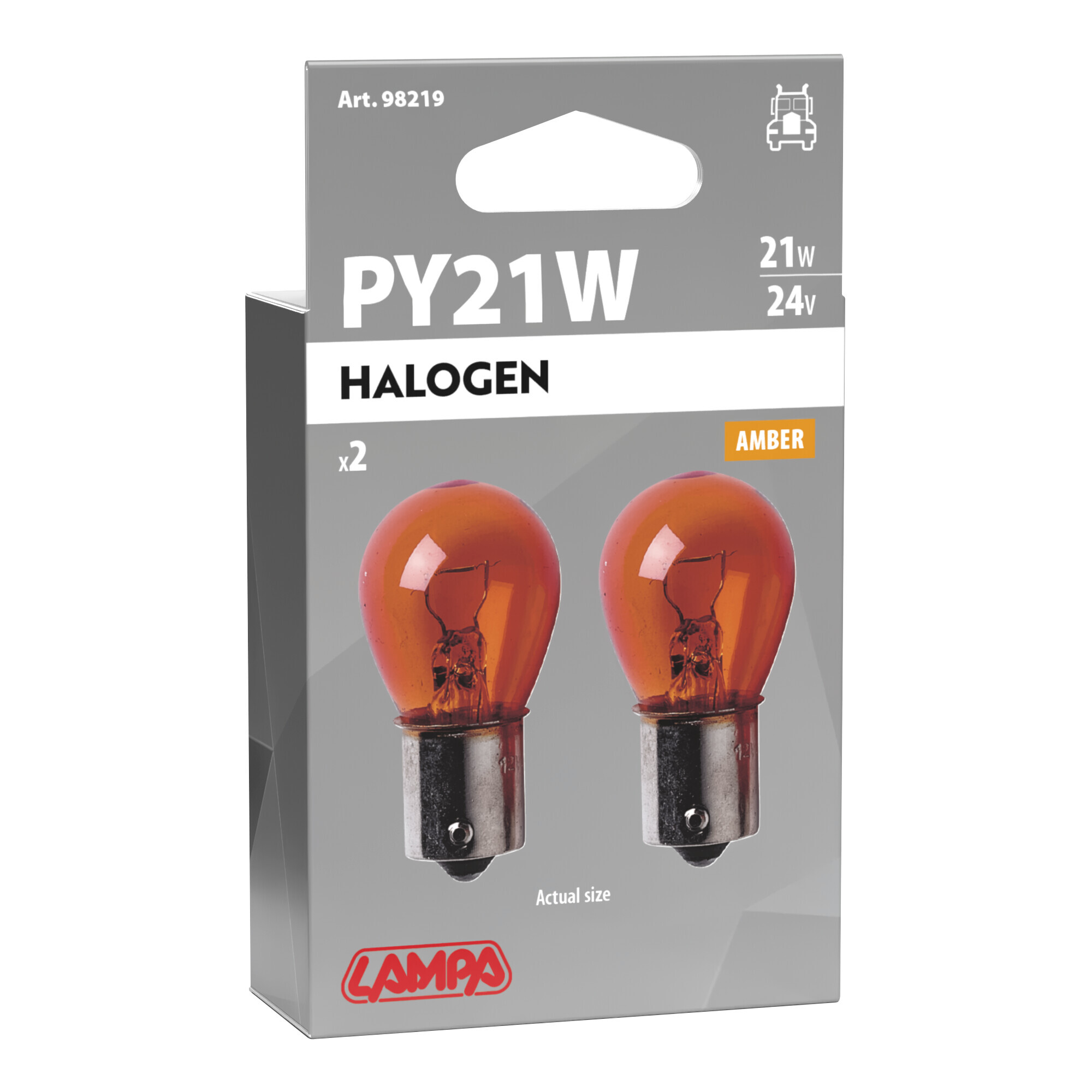 24V Lampada 1 filamento - PY21W - 21W - BAU15s - 2 pz - Scatola - Arancio - immagine 4