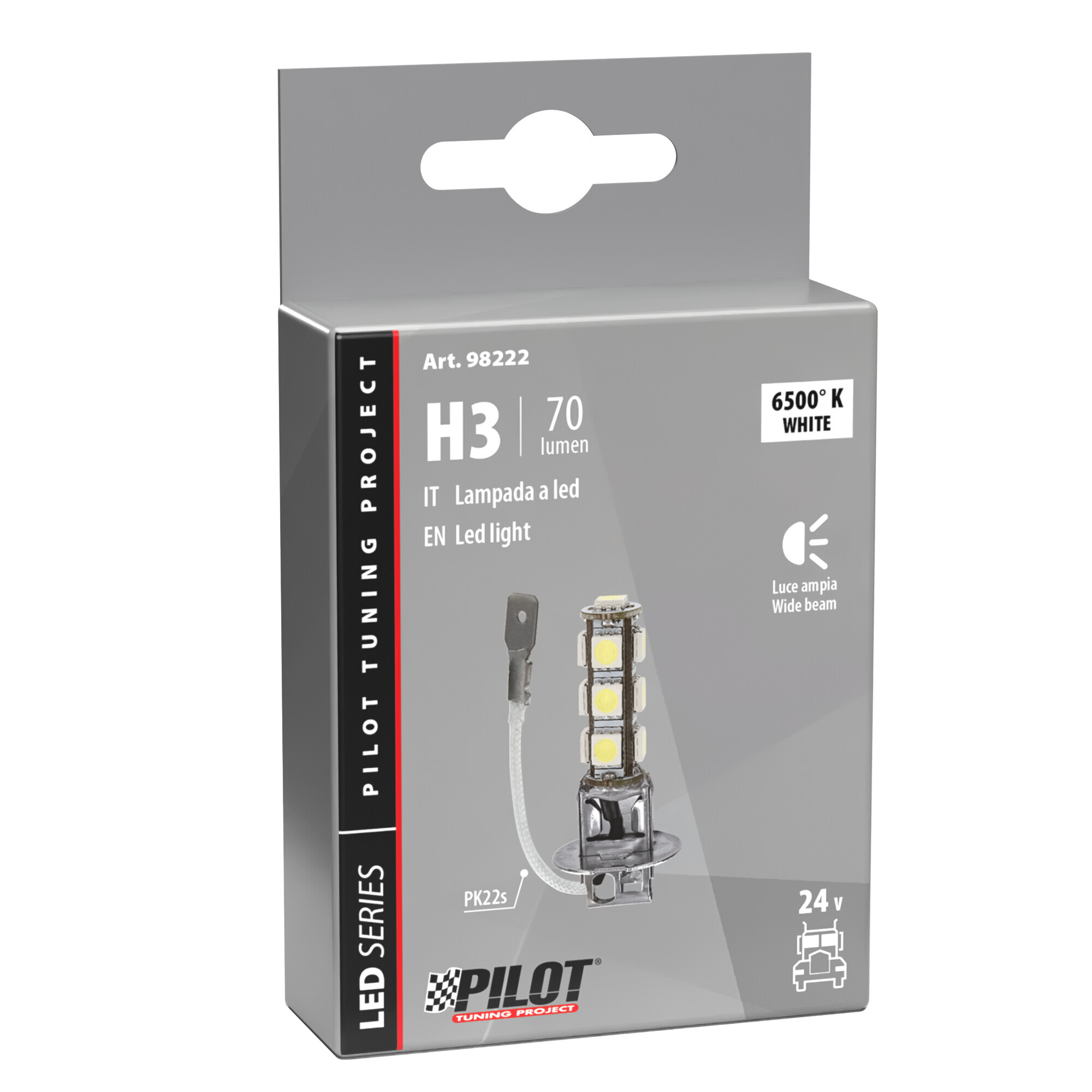 24/28V Hyper-Led 39 - 13 SMD x 3 chips - (H3) - PK22s - 1 pz - Scatola - Bianco - immagine 4