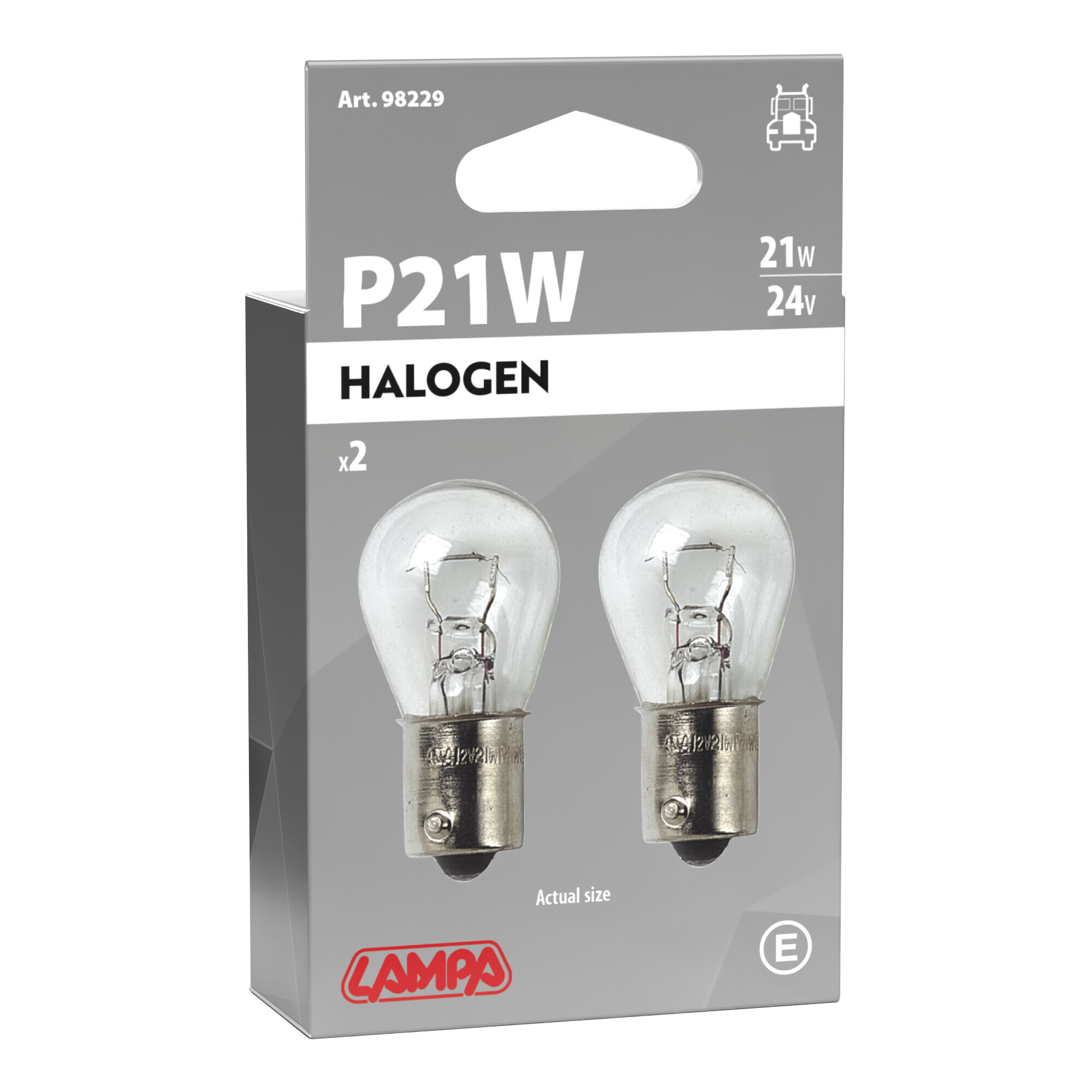 24V Lampada 1 filamento - P21W - 21W - BA15s - 2 pz - Scatola - immagine 4