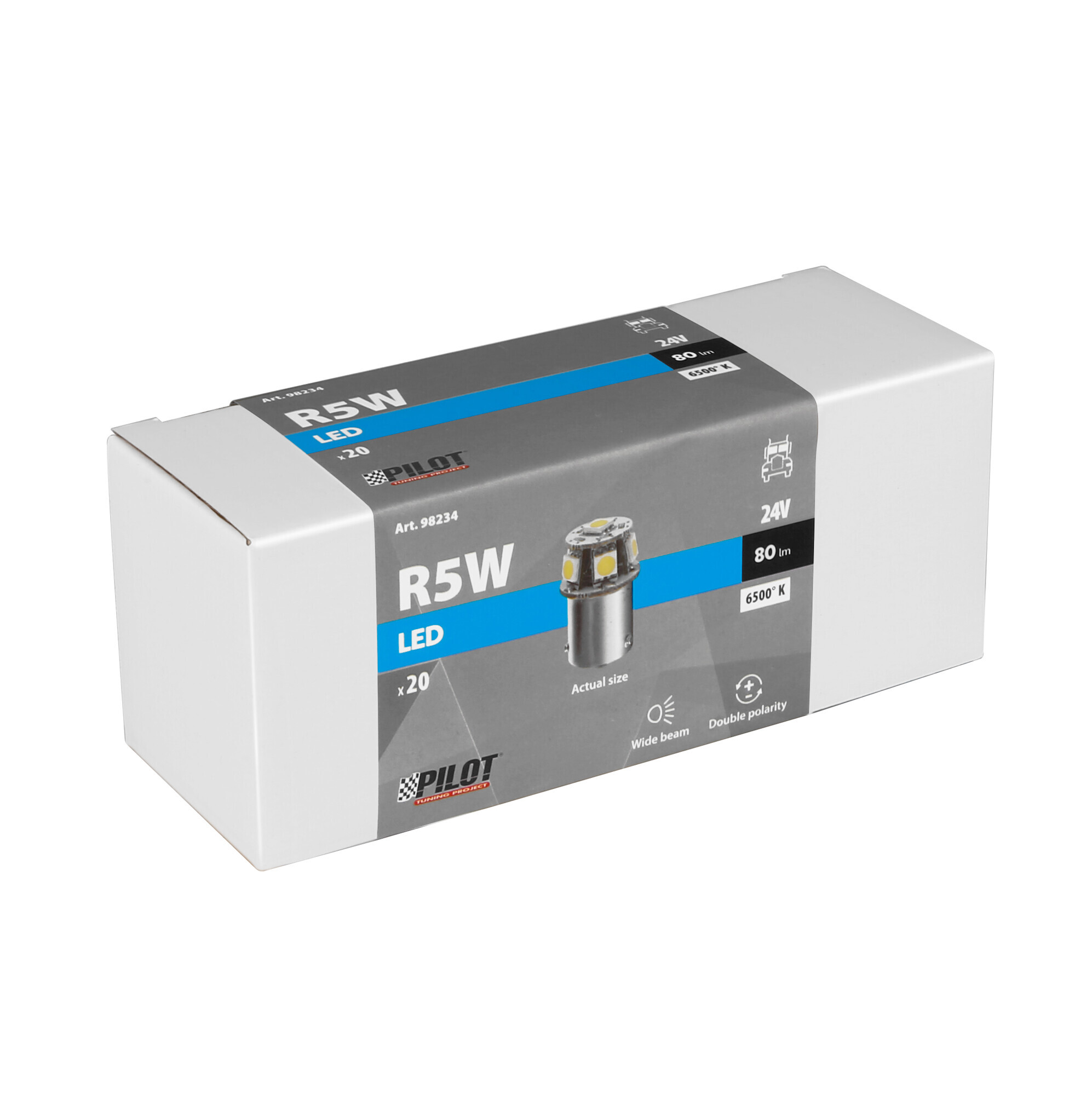 24/28V Led Series - 6 SMD x 3 chips - (R5W-R10W) - BA15s - 20 pz - Scatola - Bianco - Doppia polarità - immagine 3