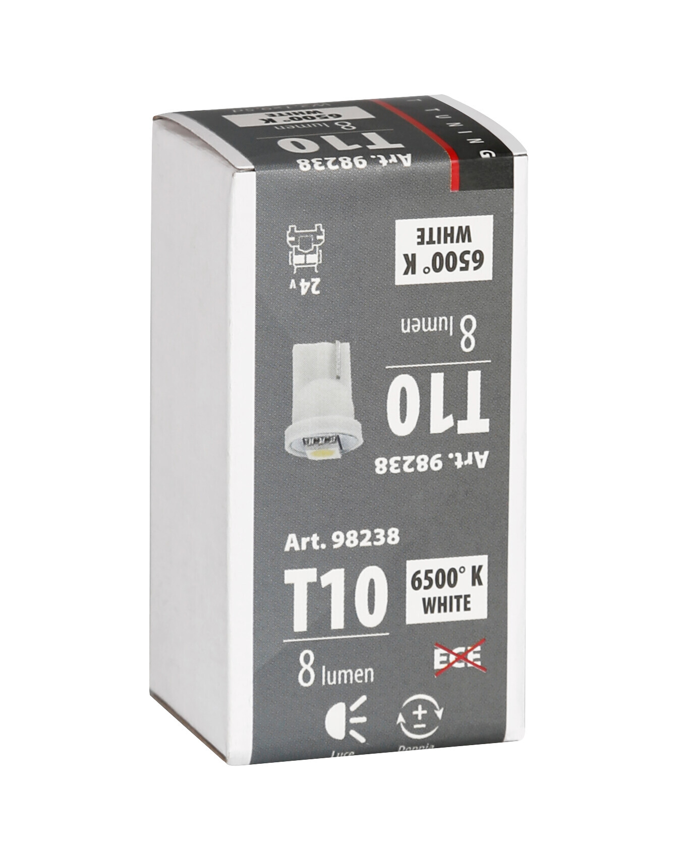 24/28V Hyper-Led 3 - 1 SMD x 3 chips - (T10) - W2,1x9,5d - 20 pz - Scatola - Bianco - Doppia polarità - immagine 4