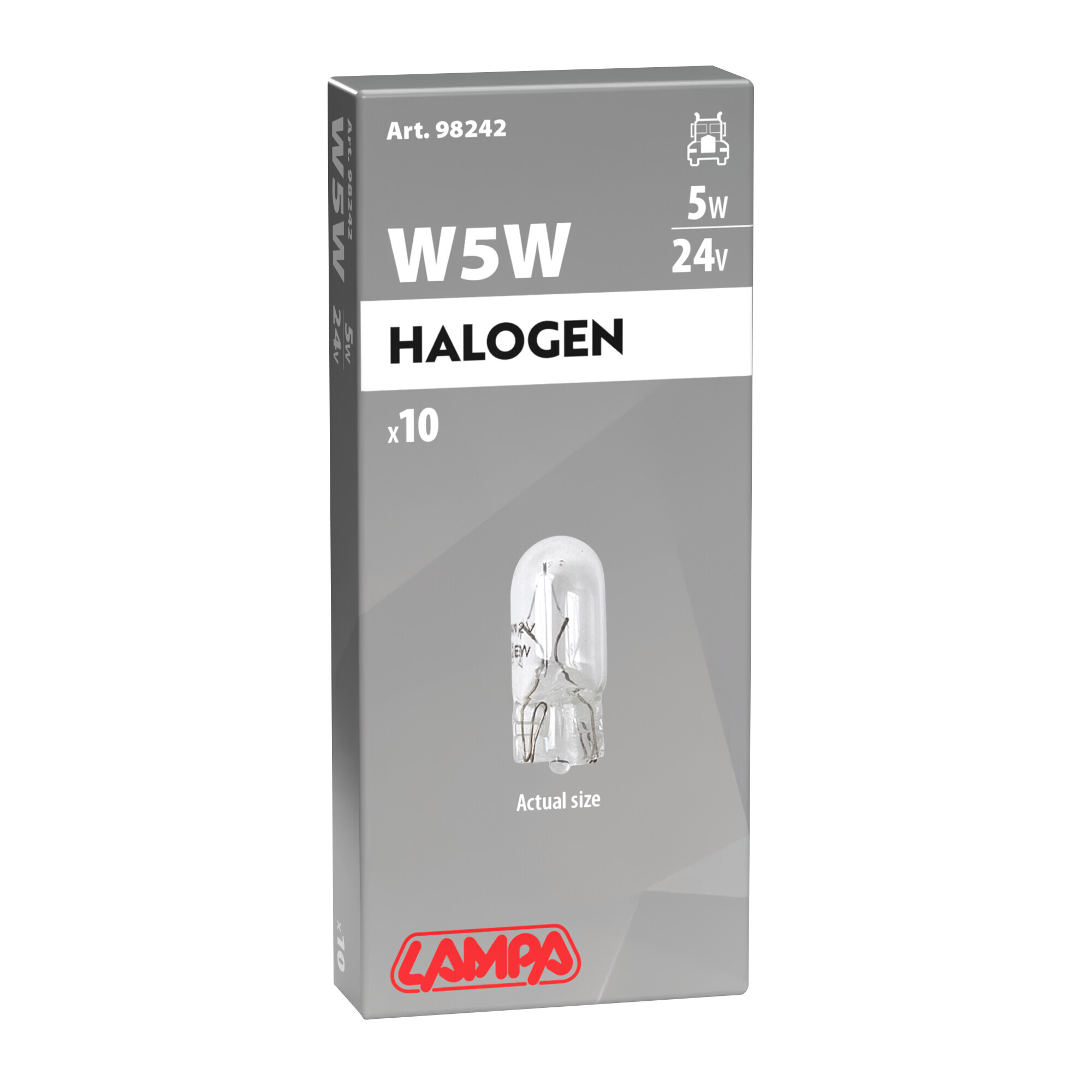 24V Lampada con zoccolo vetro - W5W - 5W - W2,1x9,5d - 10 pz - Scatola - immagine 4