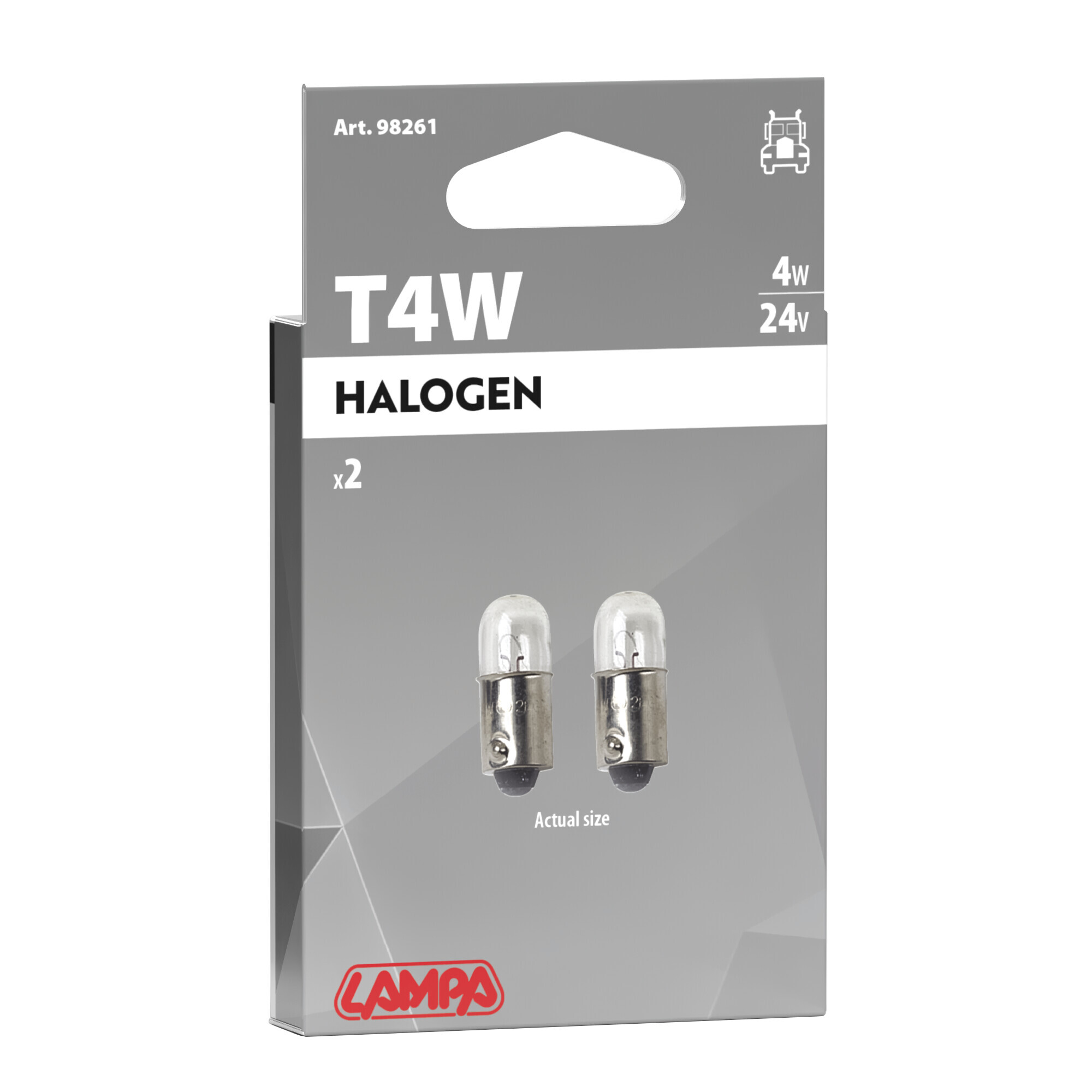 24V Lampada micro - T4W - 4W - BA9s - 2 pz - Scatola - immagine 4