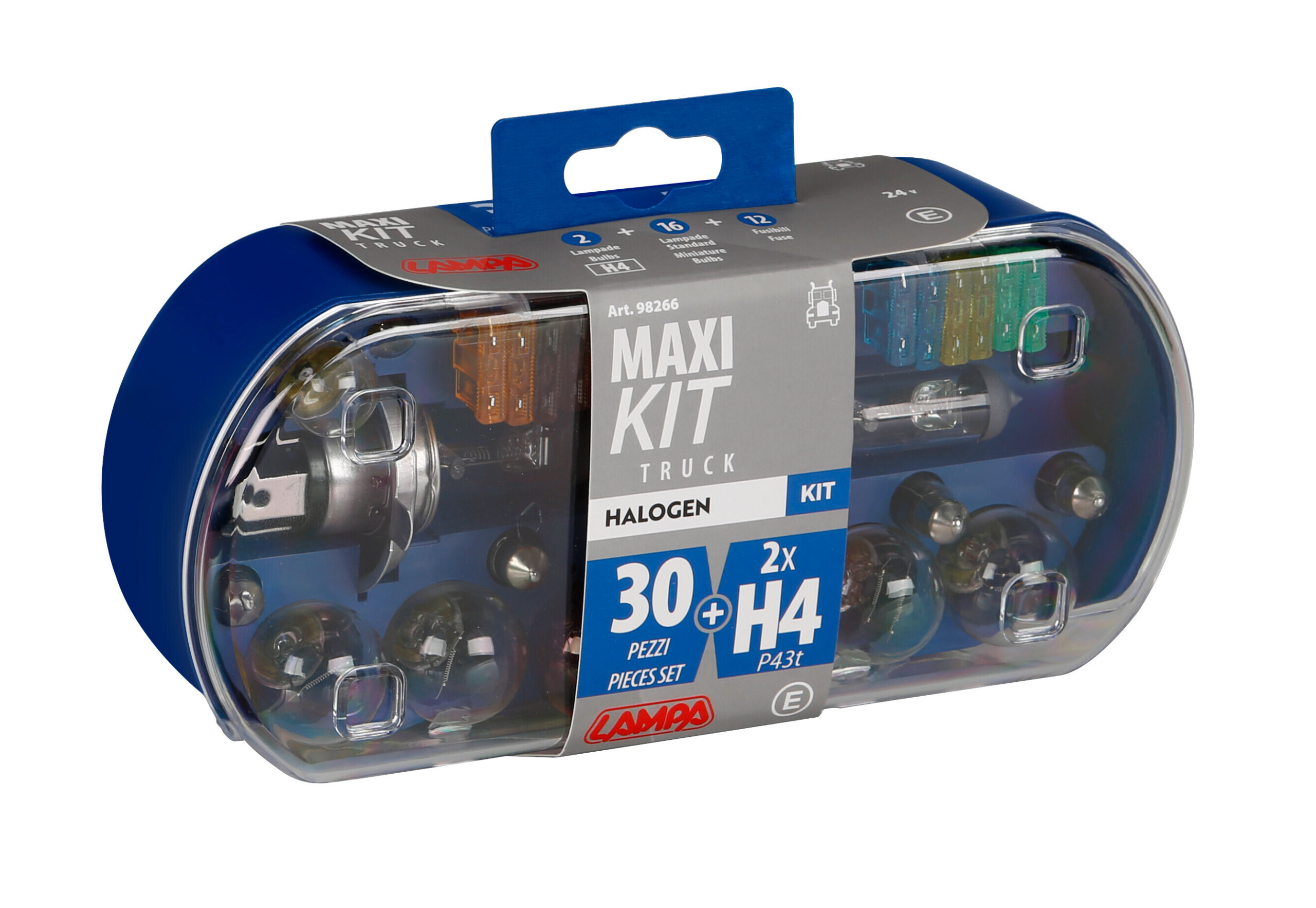 Kit lampade di ricambio 30 pz, alogena 2xH4 - 24V - immagine 3