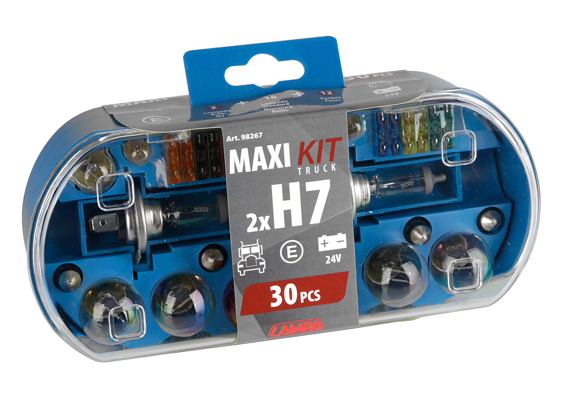 Kit lampade di ricambio 30 pz, alogena 2xH7 - 24V - immagine 3
