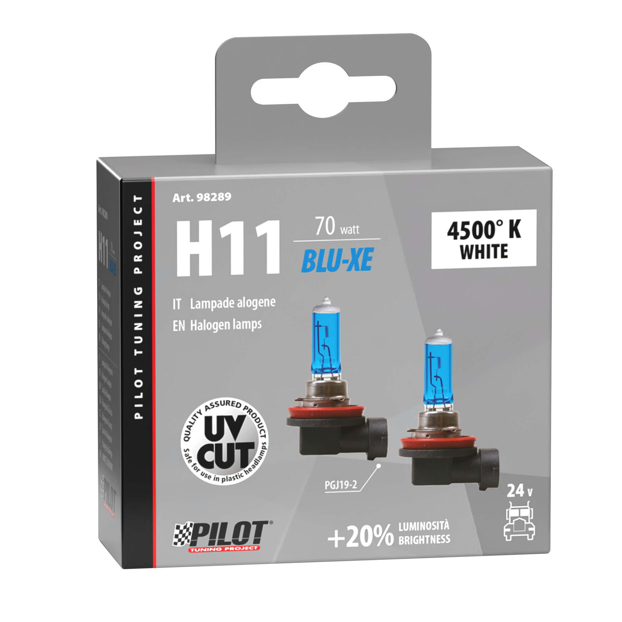 24V Lampada alogena Blu-Xe - H11 - 70W - PGJ19-2 - 2 pz - Scatola - immagine 4