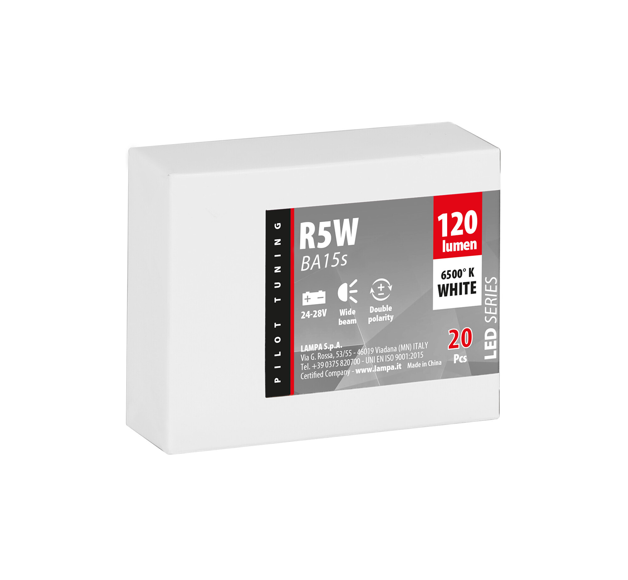 24/28V Led Series - 12 Smd x 1 chip - (R5W-R10W) - BA15s - 20 pz - Scatola - Bianco - Doppia polarità - immagine 2
