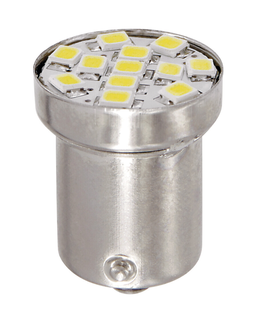 24/28V Led Series - 12 Smd x 1 chip - (R5W-R10W) - BA15s - 20 pz - Scatola - Bianco - Doppia polarità