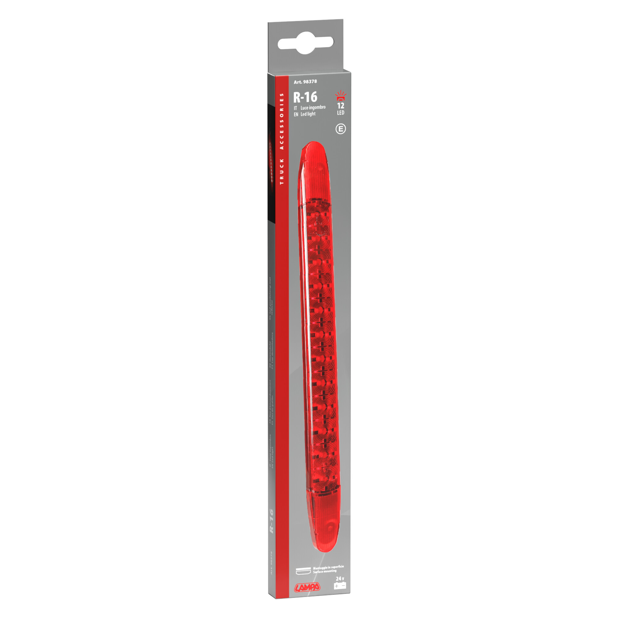 Luce ingombro - 12 Led - 24V - Rosso - immagine 6
