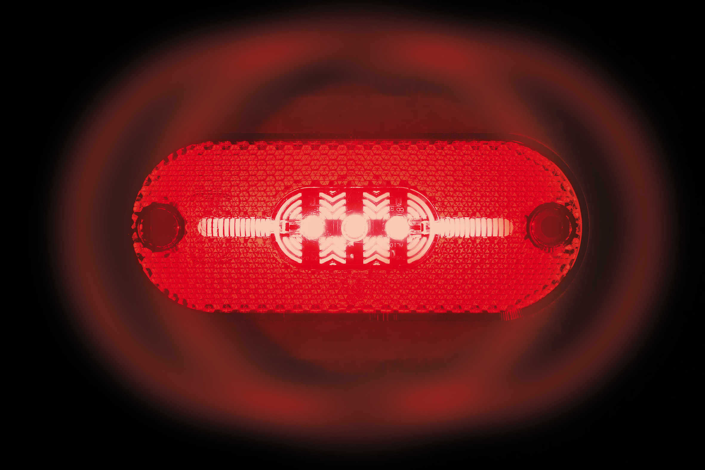 Luce ingombro con catarifrangente - 5 Led - 24V - Rosso - immagine 3