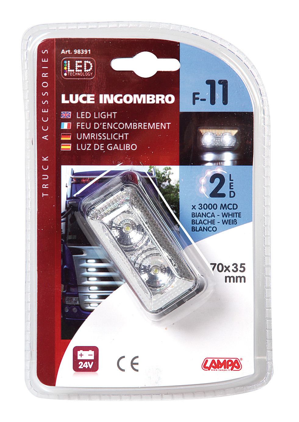 Luce decorativa - 2 Led - 24V - Bianco - immagine 6