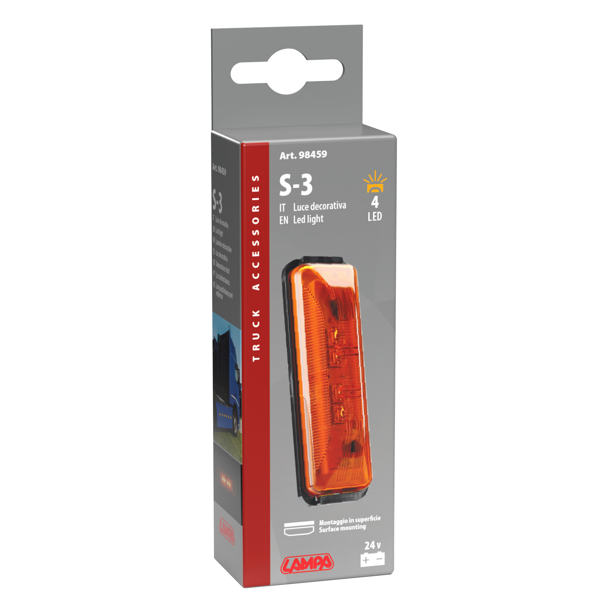 Luce decorativa - 4 Led - 24V - Arancio - immagine 6