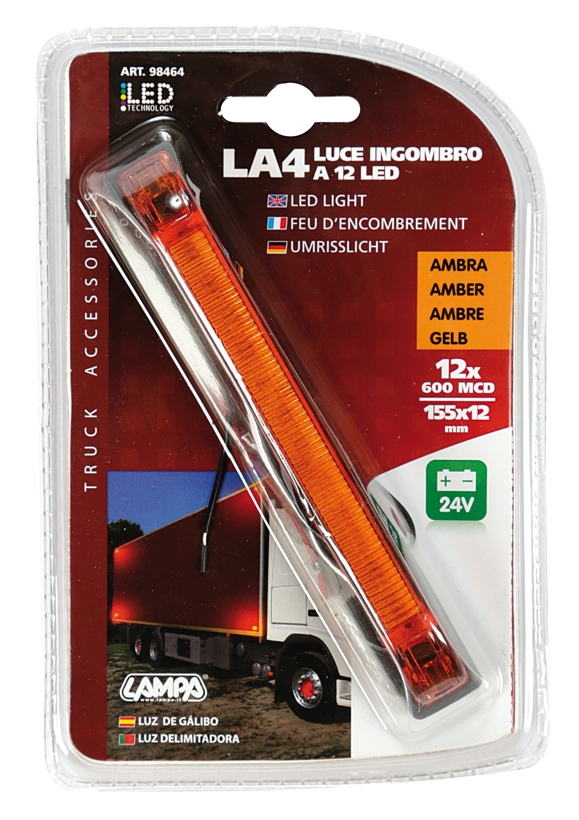Luce decorativa - 12 Led - 24V - Arancio - immagine 3