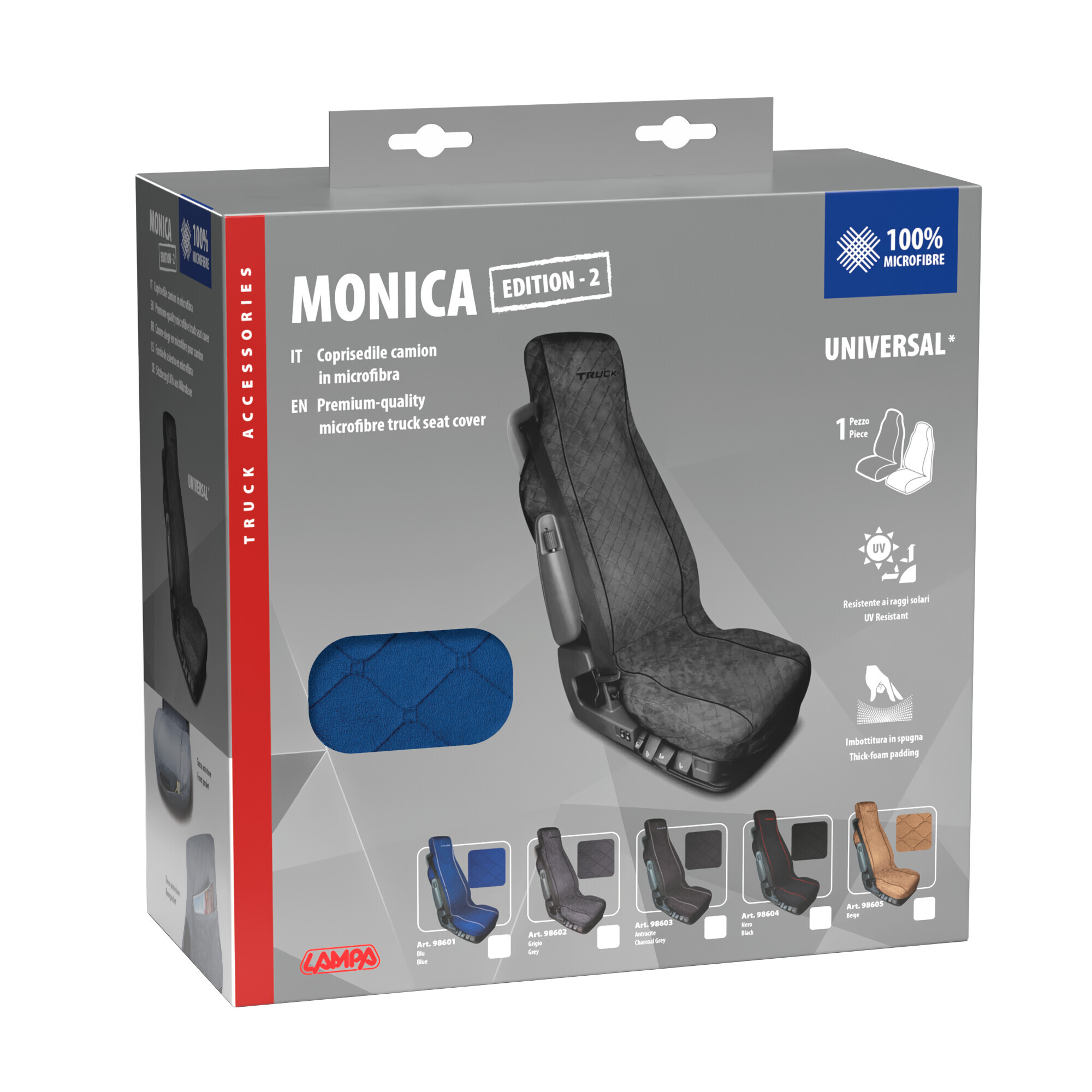 Monica, coprisedile in microfibra per camion - Blu - immagine 3