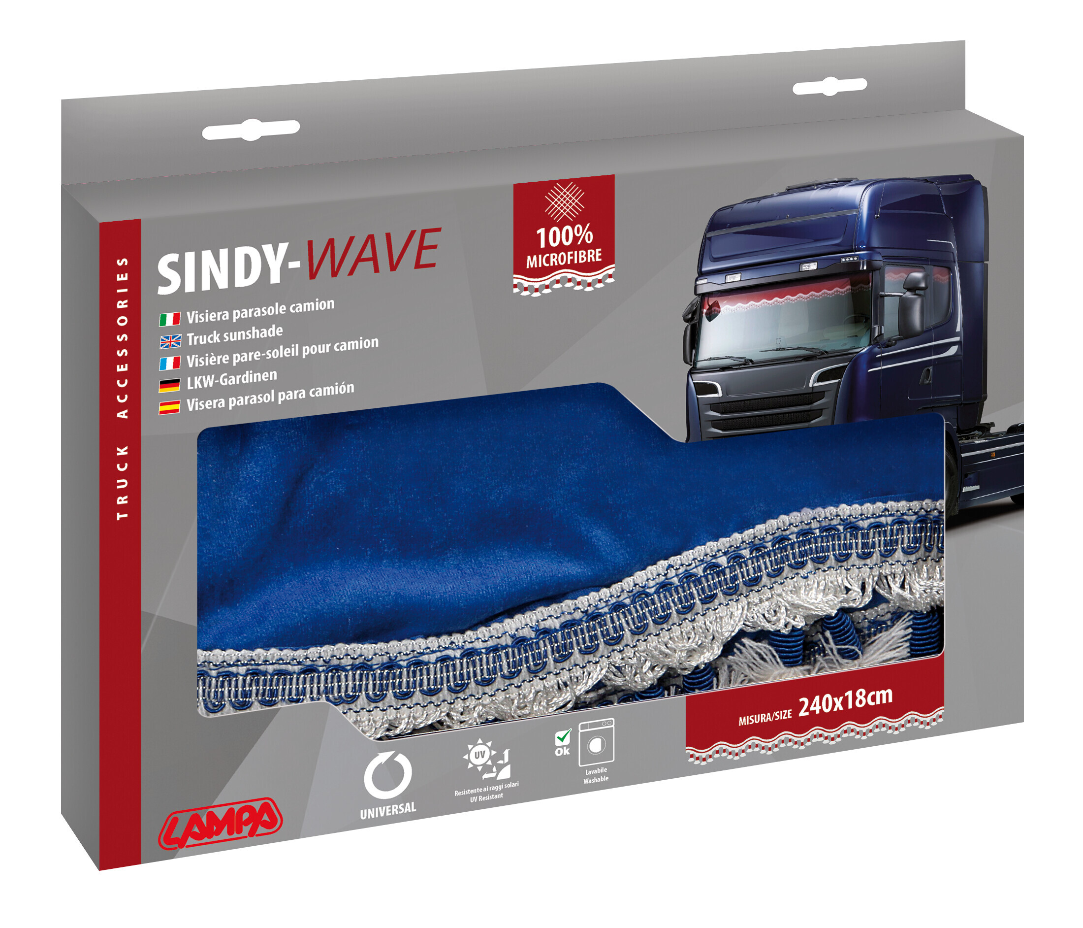 Sindy, fascia parasole in microfibra per camion - Blu - immagine 2